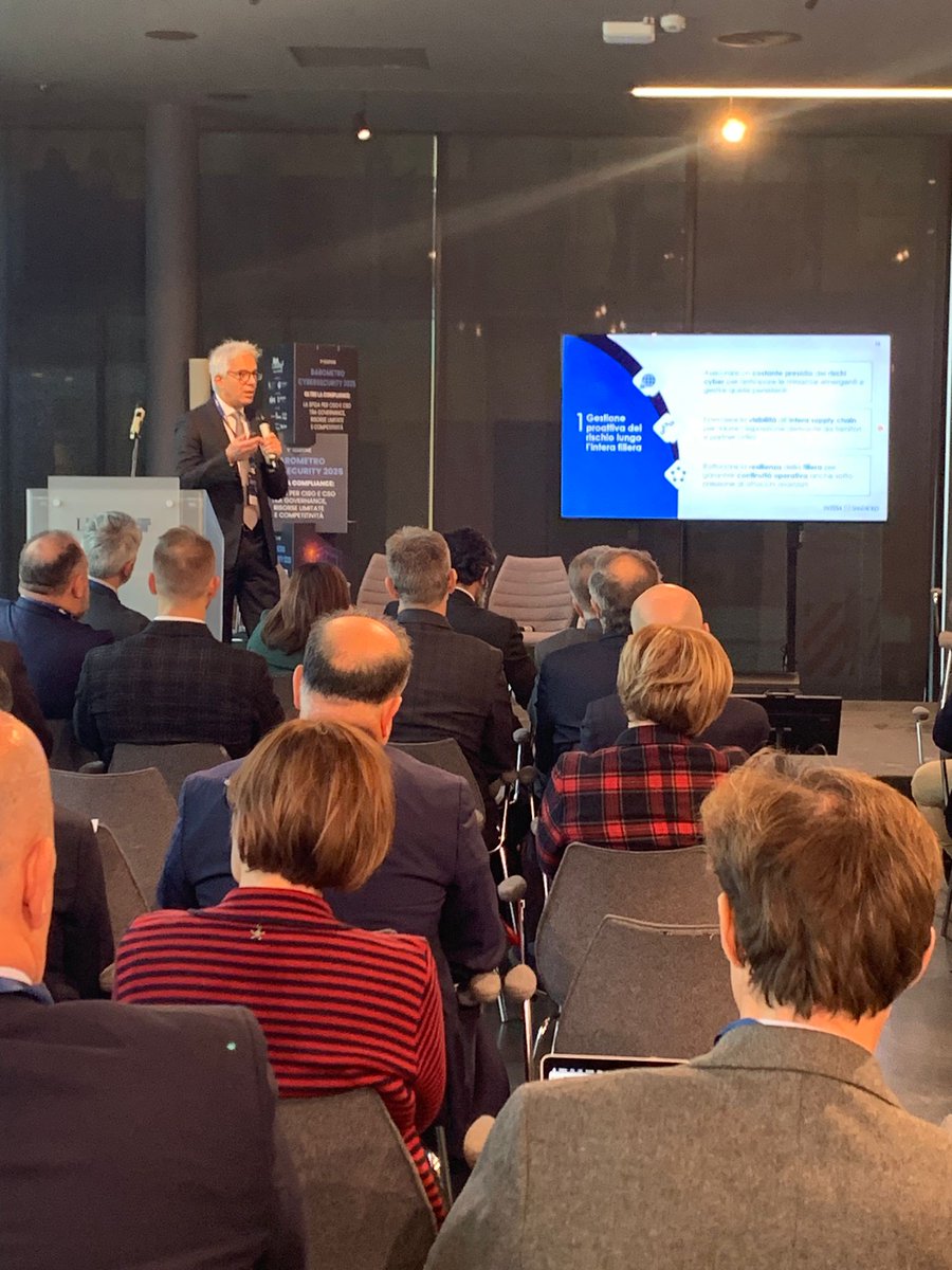 Net_Cube's tweet photo. Oggi al LUISS Hub Milano abbiamo presentato il Barometro Cybersecurity 2025 di NetConsulting cube: focus su maturità cyber e sfide introdotte da NIS2, DORA e Cyber Resilience Act. Grazie a tutti i relatori per un confronto di grande valore!
#Cybersecurity #Governance #CISO #CSO https://t.co/VP14YHI4ob