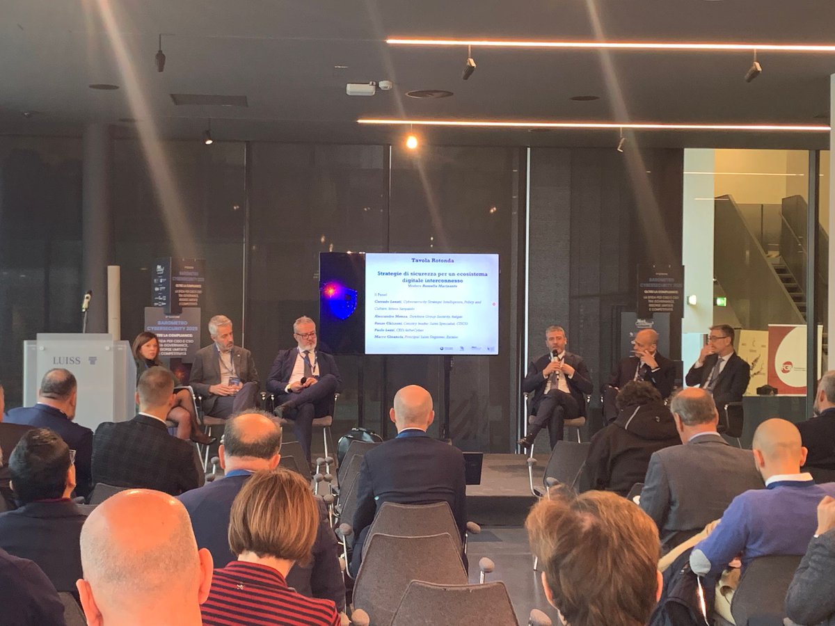 Net_Cube's tweet photo. Oggi al LUISS Hub Milano abbiamo presentato il Barometro Cybersecurity 2025 di NetConsulting cube: focus su maturità cyber e sfide introdotte da NIS2, DORA e Cyber Resilience Act. Grazie a tutti i relatori per un confronto di grande valore!
#Cybersecurity #Governance #CISO #CSO https://t.co/VP14YHI4ob