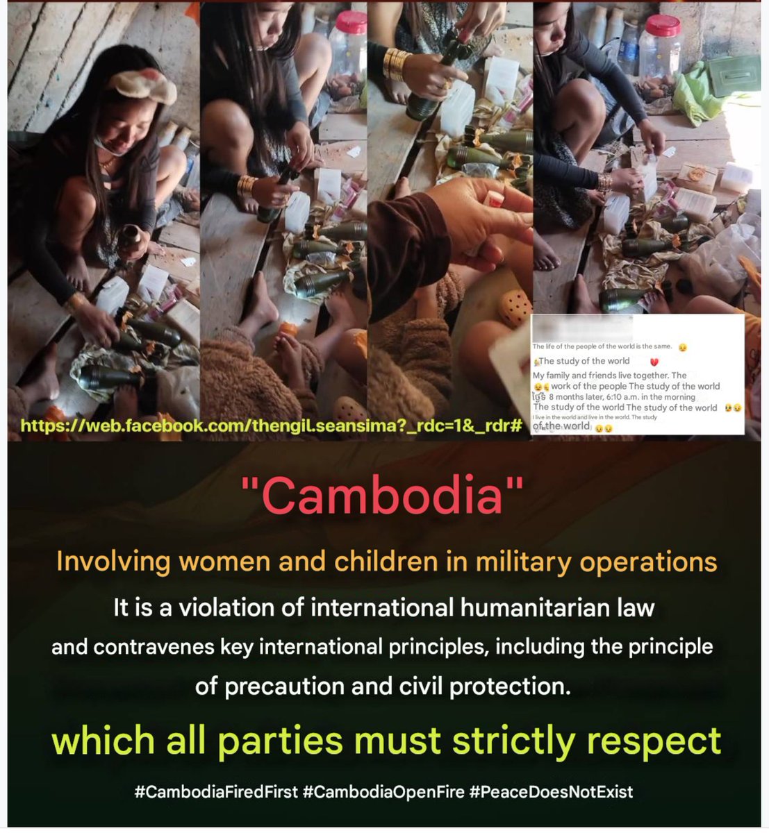 aLPaShIKa's tweet photo. #Cambodia's involvement of women and children in military operations is a violation of international humanitarian law and contradicts important universal principles.

 🇹🇭#ทำลายให้สิ้นสภาพ #ชายแดนไทยกัมพูชา #CambodiaOpenedFire #CambodiaOpenedFireFirst https://t.co/eRj1D1YZjM