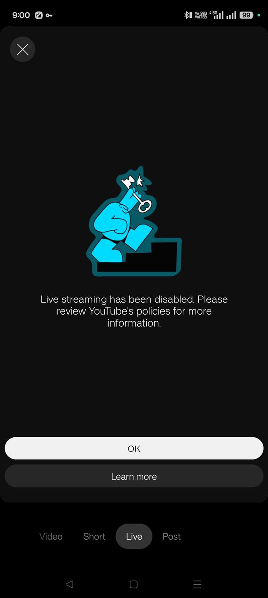 Rohitrajsinger's tweet photo. @TeamYouTube My mobile live streaming is disabled even though my channel has no strikes or violations.

YouTube Studio shows no restrictions, but the mobile app says “Live streaming has been disabled.”

Please review and restore my live access. Thank you. https://t.co/sjpcI3Bnod