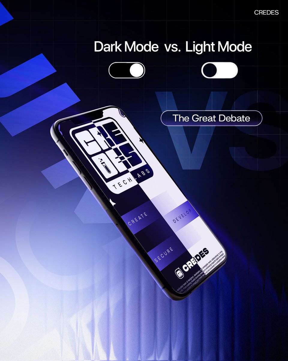 credes_in's tweet photo. Dark Mode vs. Light Mode: The UX Litmus Test.
Which one actually drives higher Productivity & Design efficiency?
We're assessing the strategic trade-off: Aesthetics ↔️ Accessibility.
What’s the optimal choice for sustained user performance?
#UX #UI #Productivity #CREDES https://t.co/8dhcdEA676