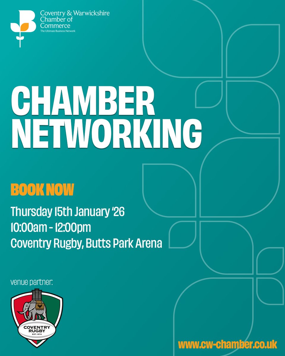 cwchamber's tweet photo. EVENTS | Kick off the New Year with a morning of relaxed networking, where you can connect with like-minded individuals, build new business relationships and share your goals for the year ahead.

Book your place now👉https://t.co/kbDwAuDivO https://t.co/sY2Q4dir9F