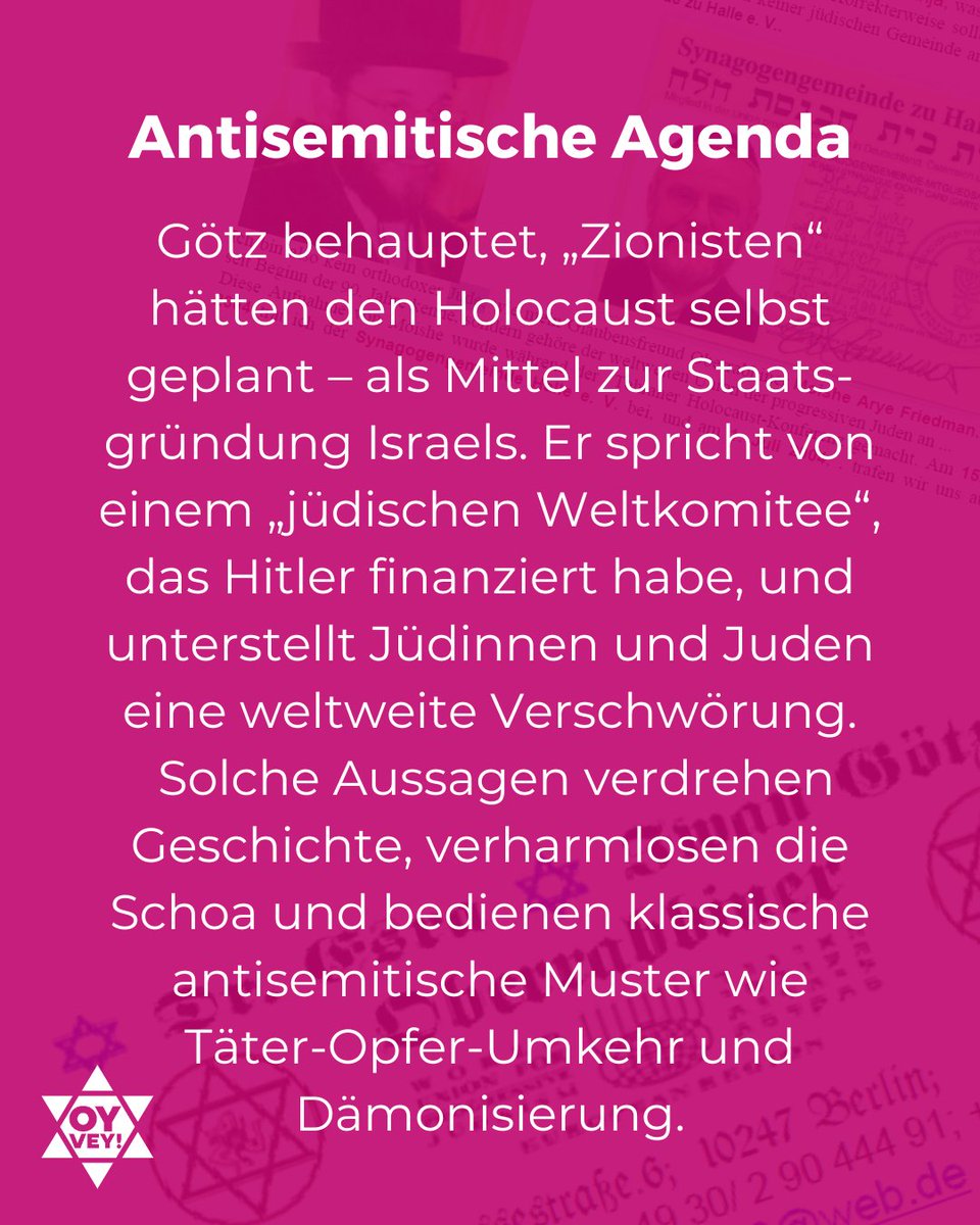 OYVEY_de's tweet photo. Ein Rabbi der nicht mal Jude ist, Verschwörungserzählungen &amp; Bewunderer aus der QAnon-Szene. Der Fall Iwan Götz zeigt, wie tief der Wunsch bei Verschwörungsgläubigen sitzt, Antisemitismus zu relativieren &amp; legitimieren.
#gegenjedenantisemitismus #oyvey #oyveyplattform https://t.co/dFJa3H7Faf