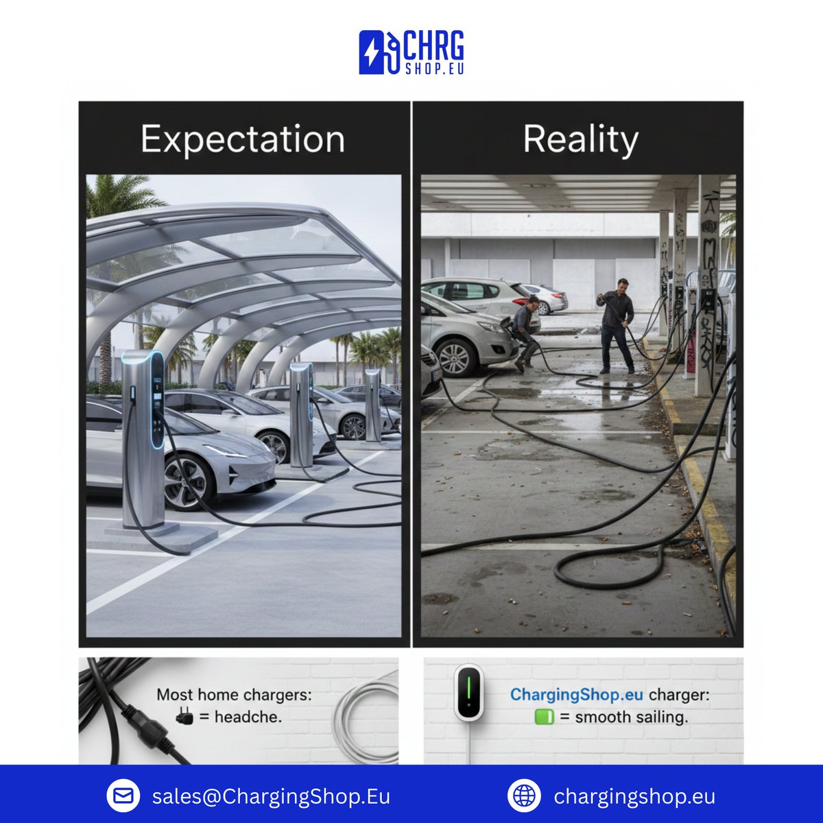 chrgshop's tweet photo. Say goodbye to the frustration and switch to a reliable, hassle-free home charger!
.
.
๐ท #EVChargingProblems #ElectricVehicleLife #EVCharging #ElectricCars #HomeCharging #SmartCharging #RangeAnxiety #EVStruggles #ChargingStation #ElectricVehicleRevolution https://t.co/kMGHgNmhIN