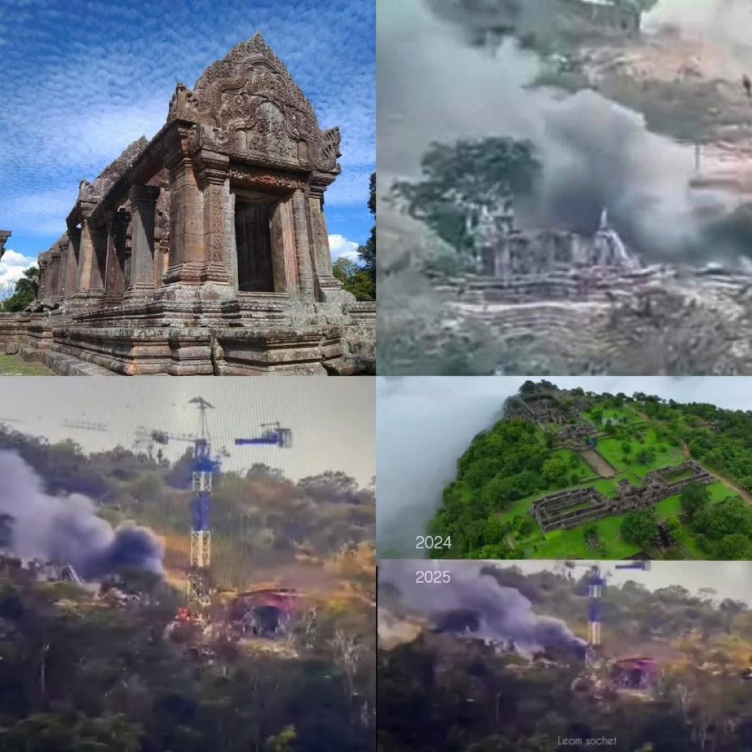 picskimjisoo's tweet image. today around Preah Vihear temple site were destroyed once again by Thai soldiers boom bomb the area which affected to the temple and @UNESCO we need you to hear us out and see this kind of unacceptable behavior toward the world heritage site our temple also the world need to see…