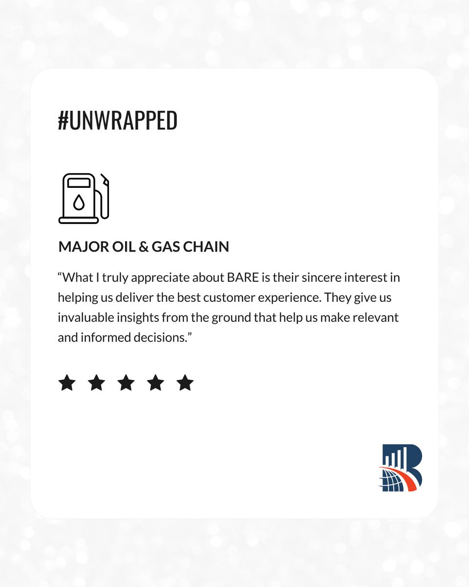 🎁 UNWRAPPED 2025 — Day 2

Our clients trust BARE to deliver actionable insights that elevate customer experience. This oil &amp; gas partner praises our support and strategic guidance, and we’re proud to help drive results.

#UNWRAPPED #ClientSuccess #CXExcellence