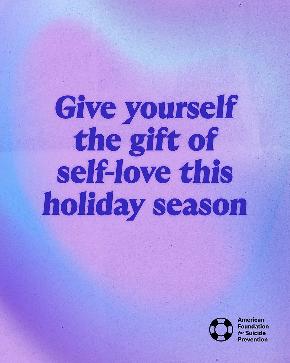 "You are worthy of receiving love, from yourself and others. 

Whether it's repeating affirmations, going on a mental health walk, or making an appointment with a mental health professional, find time in the final weeks of this year to love yourself. ❄️ 💙"