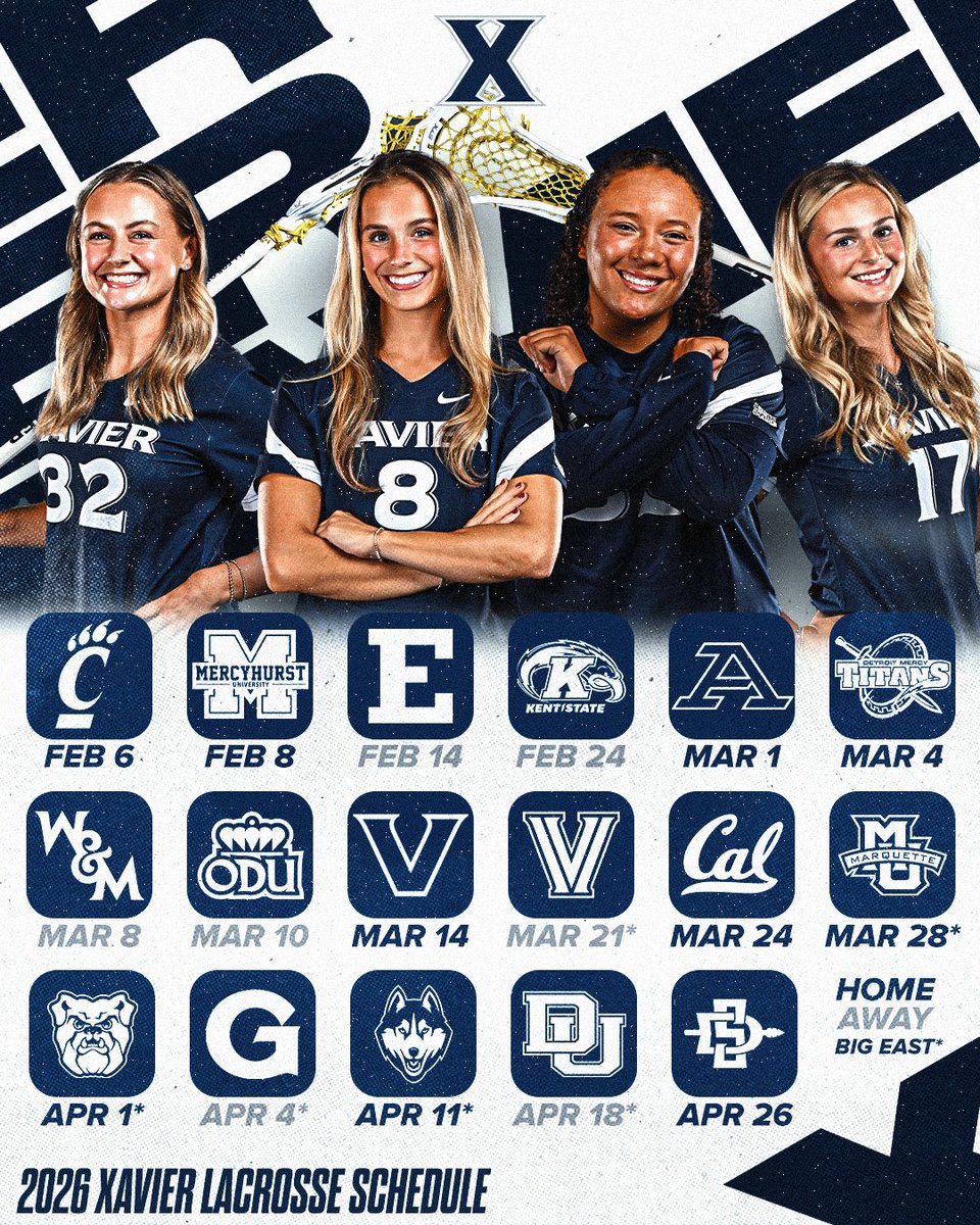 2026 Schedule Drop ‼️

Mark your calendars &amp; see you in the spring!

#LetsGoX