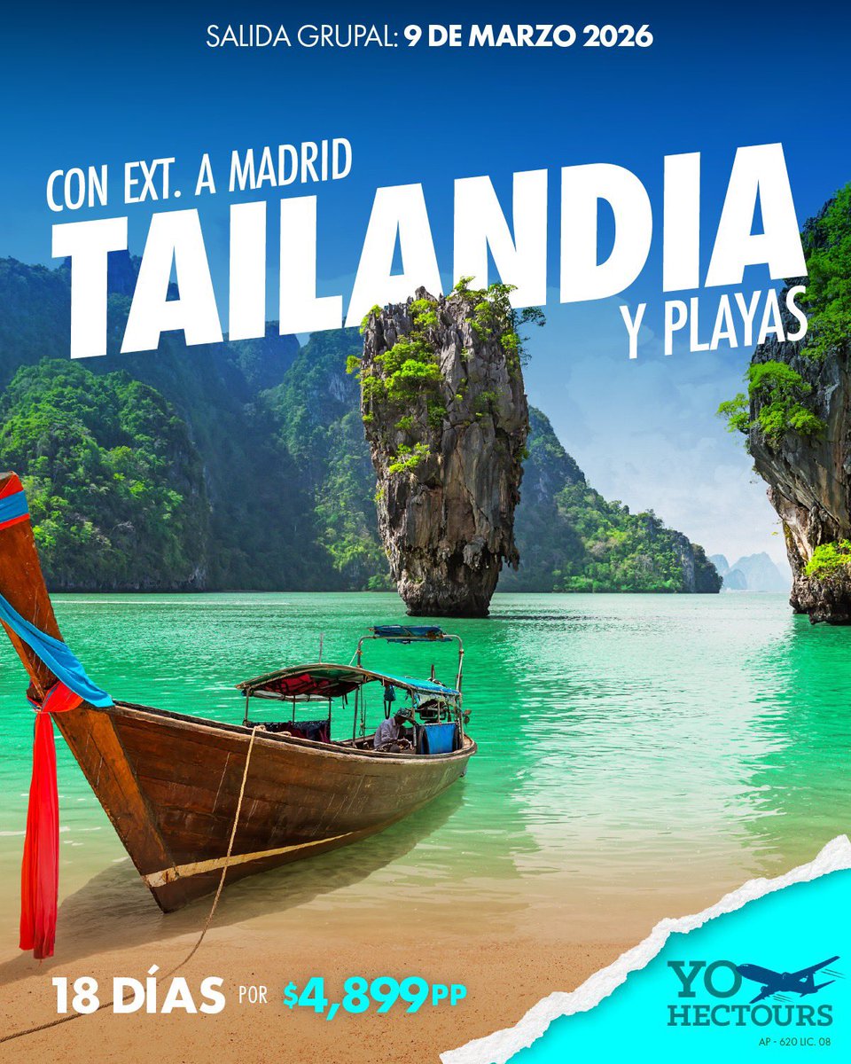 HectoursPR's tweet image. Marzo viene caliente 🔥 y casi todas las salidas están por llenarse. Si quieres viajar en primavera, este es el momento de dar el “sí”.

Tailandia 🇹🇭 Capitales del Vino 🇦🇷🇨🇱🇺🇾 Perú 🇵🇪 España 🇪🇸 &amp;amp; Colombia 🇨🇴

¡Llámanos y asegura tu espacio hoy! 787-725-664 😉📞