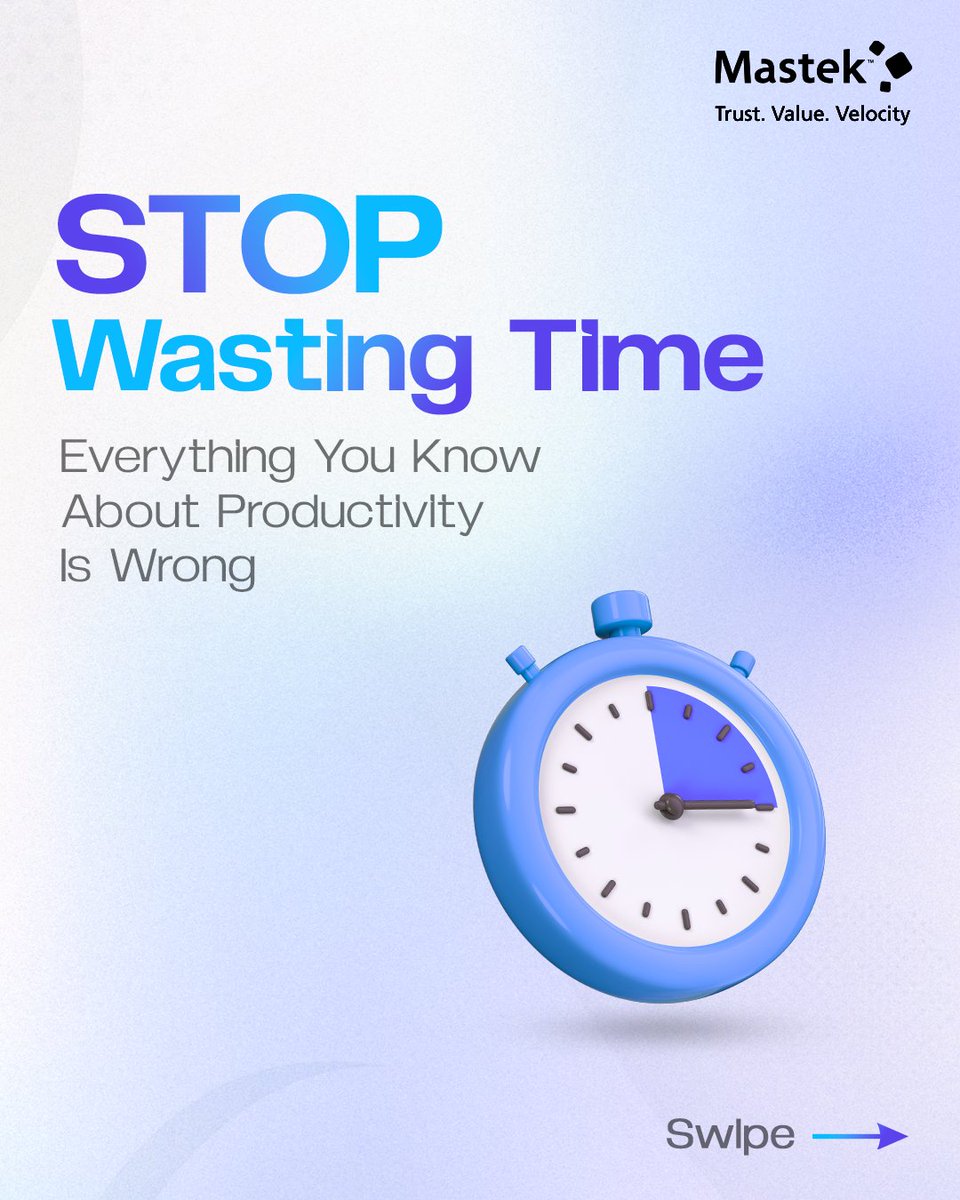 Mastekltd's tweet photo. We glorified “doing more” for too long.
It’s time to rethink how we work, not just how much we work.
#Mastek #WorkBalance #Facts #LeadWithAI #Worklife #SmartChoice #Innovation #Workoholic #Mastekeers https://t.co/VrJJKDHAHe