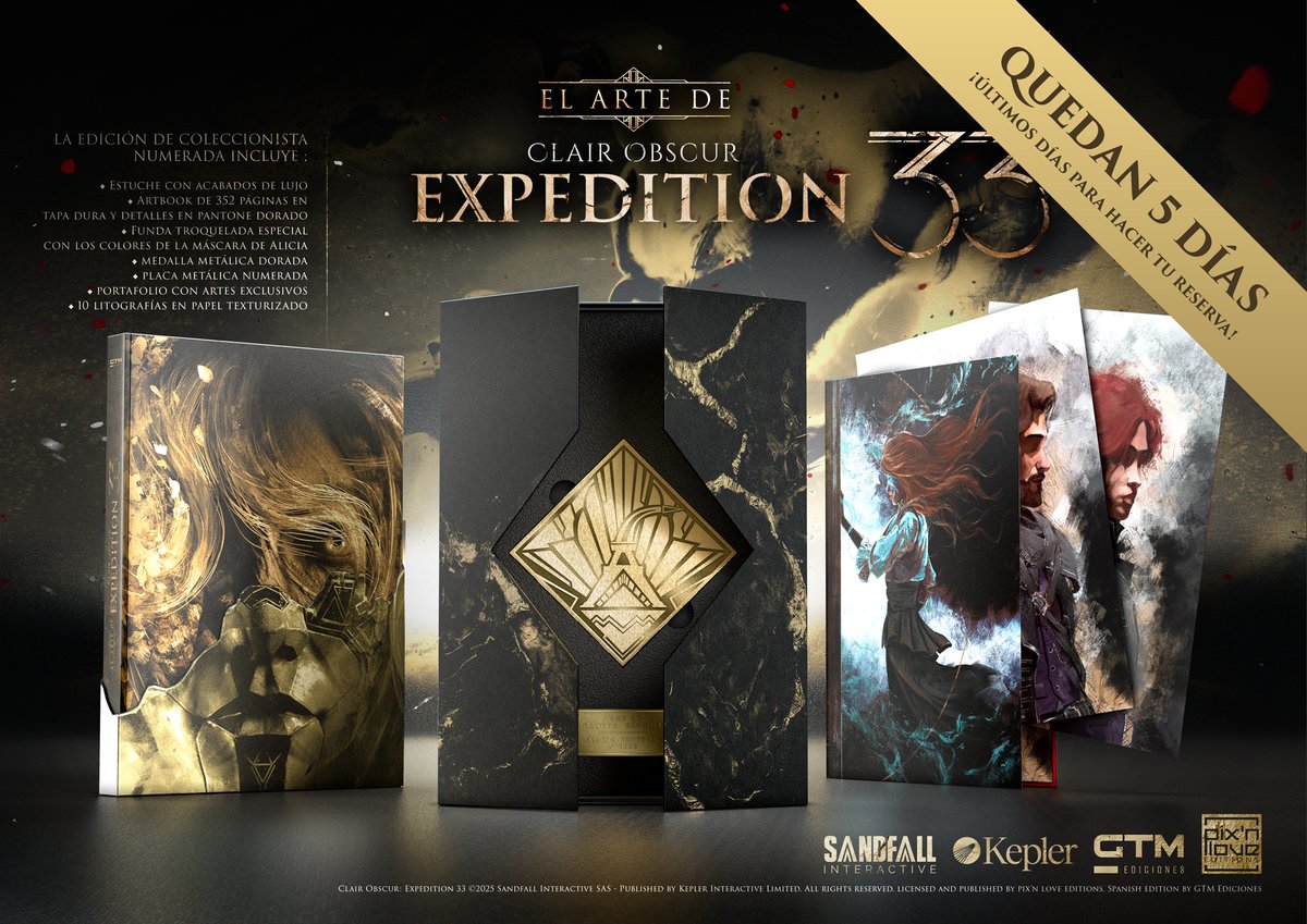 GamesTribune's tweet image. 🚨¡En 5 días CERRAMOS las RESERVAS! 

El 15 de diciembre se cierra el periodo de reservas de la edición coleccionista ALICIA de El arte de Clair Obscur: Expedition 33.  

👉¡Desde ese momento, comenzará la producción y no se podrán hacer más reservas! 

¡Asegúrate tu edición!…