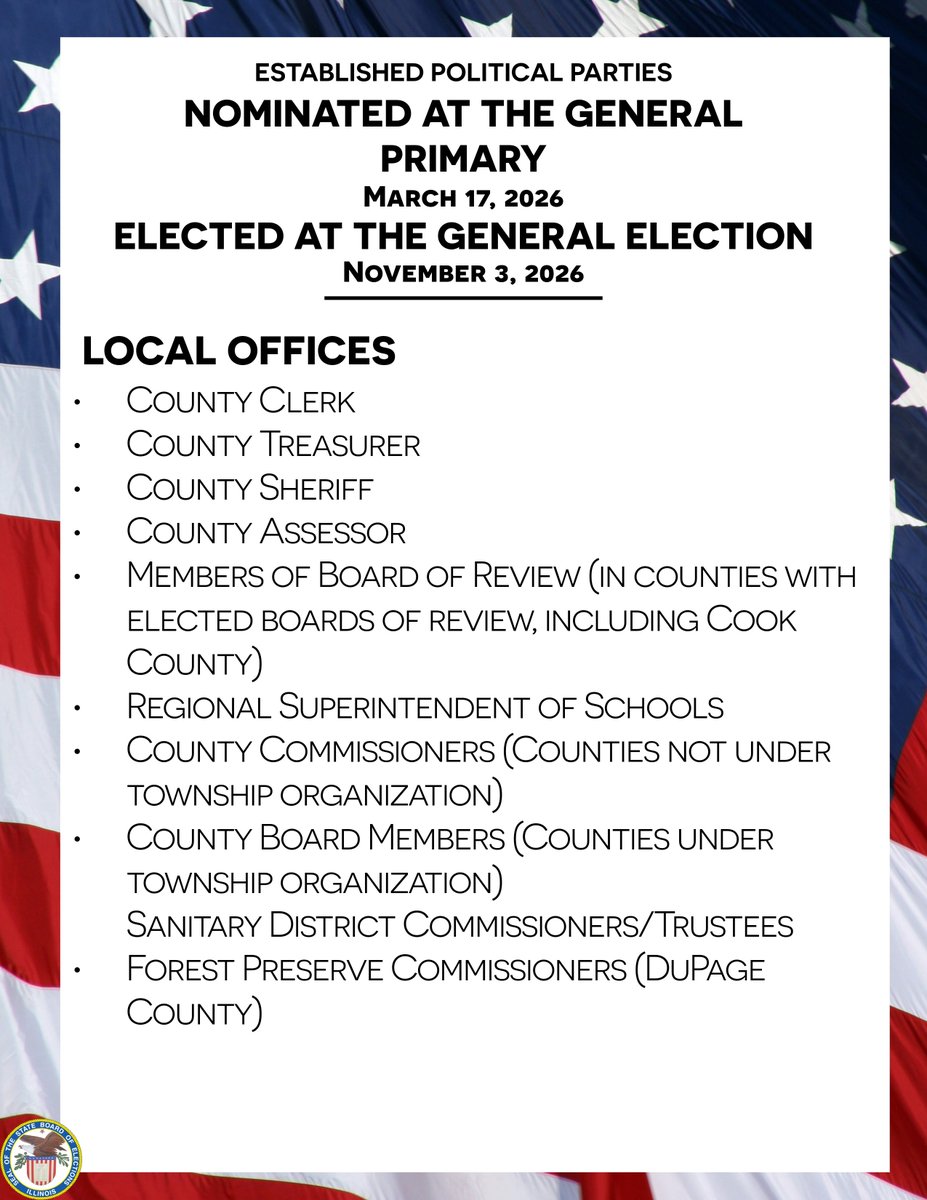 What’s on the ballot in 2026?
Key races include:
-US Senate &amp; House
-Governor &amp; Lt. Gov
-Attorney General
-Statewide offices &amp; more!