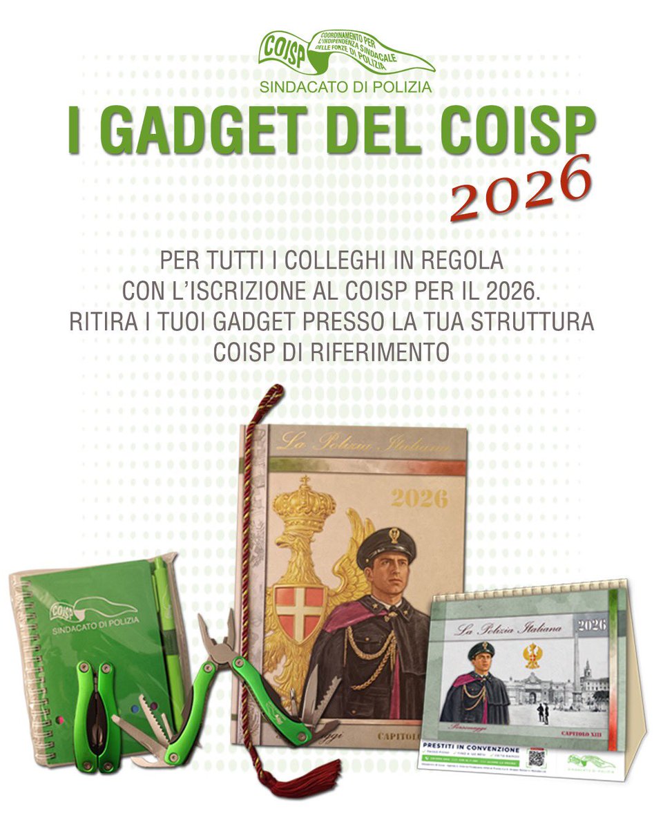 In arrivo i gadget del COISP 2026
