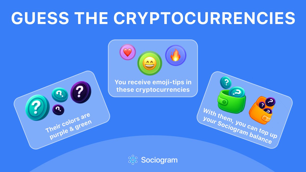 sociogram_web3's tweet photo. What do you think these cryptocurrencies are?
Check the hints &amp; drop your answer below ↓ https://t.co/zBxsI0DggQ