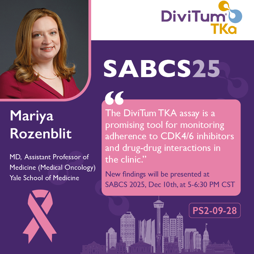 Biovica's tweet photo. At #SABCS25?

Dec 10th, 5-6:30 PM CST, hear Dr. Mariya Rozenblit from Yale School of Medicine present.

Read the Abstract PS2-09-28: https://t.co/RCT5tFeU0s
The #biomarker here: https://t.co/kJ7kBL3ppx

#biomarker #personalizedmedicine #divitum #bscm @onclive https://t.co/haJsBrO3kh