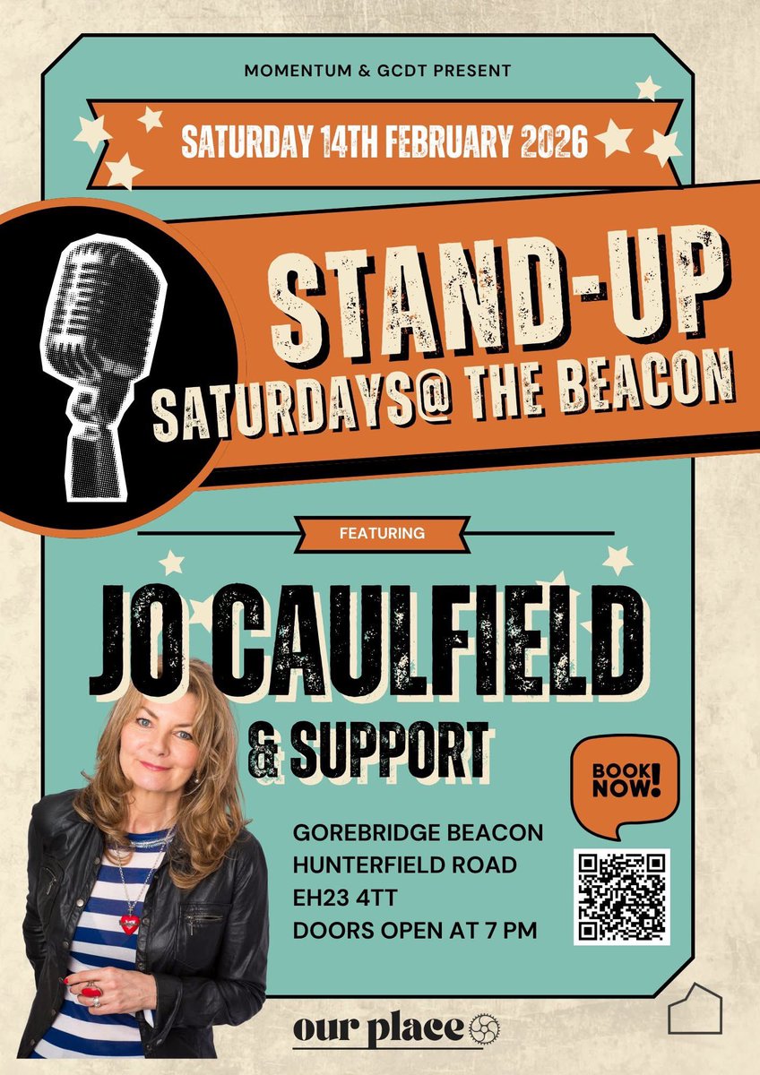 Mom__Ent's tweet image. Romance &amp;amp; laughter? What more do you need?  Join us on February 14th at #Gorebridge Beacon for a brilliant night of comedy starring @Jo_Caulfield as seen on Mock the Week &amp;amp; Michael McIntyre's Comedy Roadshow'). Tix flying out the door at gorebridge.org.uk/upcomingevents… @Whatsonscotland
