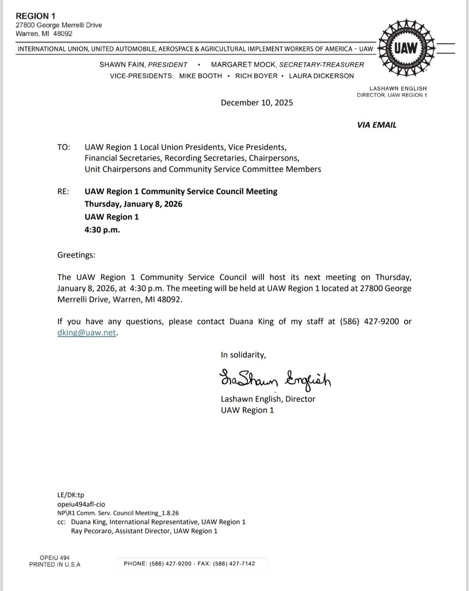 UAW Region 1 tweet media