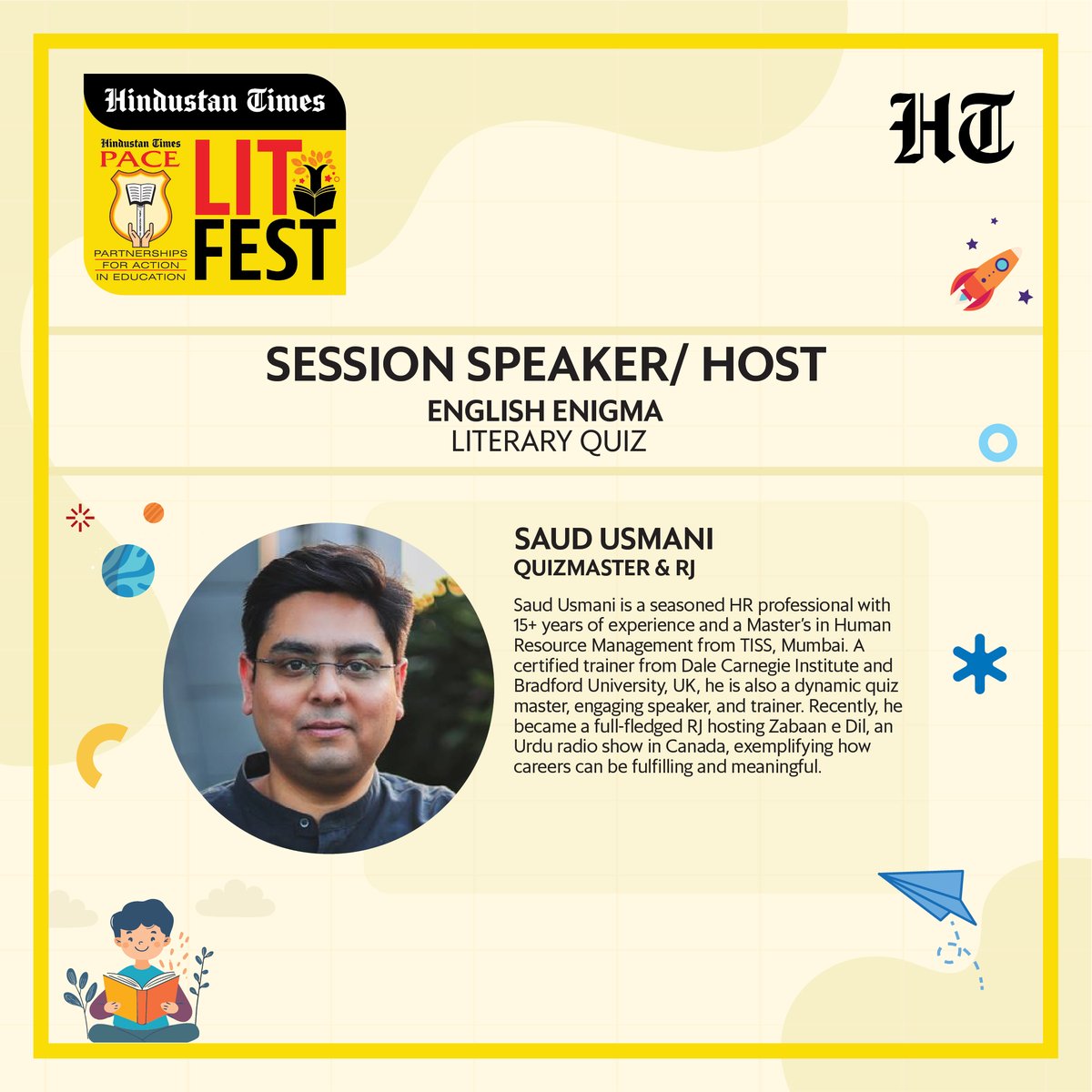 htTweets's tweet photo. #HTLitFest is calling!

Get ready to meet the storytellers, creators, and voices shaping the future of literature and art. From bestselling authors to iconic artists — the lineup is unreal.

The third edition of HT LitFest by Hindustan Times brings a powerful celebration of ideas, creativity, and unforgettable moments.

Speakers Reveal Starts NOW

12th–18th December 2025
Be there. Be inspired. Be transformed.
What to expect:
• Powerful conversations with authors, artists & storytellers
• Creative workshops, insights & behind-the-pages learning
• Ideas, inspiration & an unforgettable literary experience

#HTLitFest #HindustanTimes #LiteratureFestival @SaudAhsanUsmani | @seema_wm