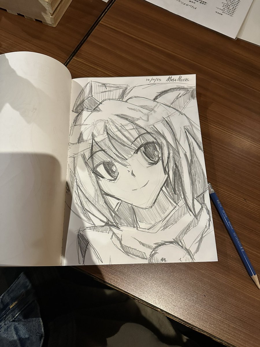 MetaMeeks's tweet image. Lmao touhou bar owner in Tokyo asked me to draw something after I was six drinks in. I remember doing about 20% of it