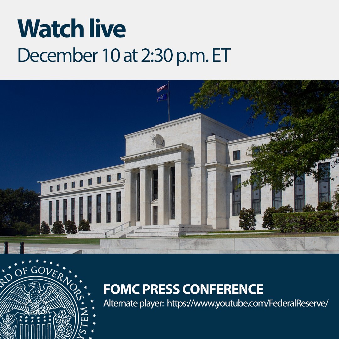 WATCH LIVE TODAY: Press conference with #FOMC Chair Powell at 2:30 p.m. ET:  https://t.co/1uJrua5Yif https://t.co/FJa6TblbC1