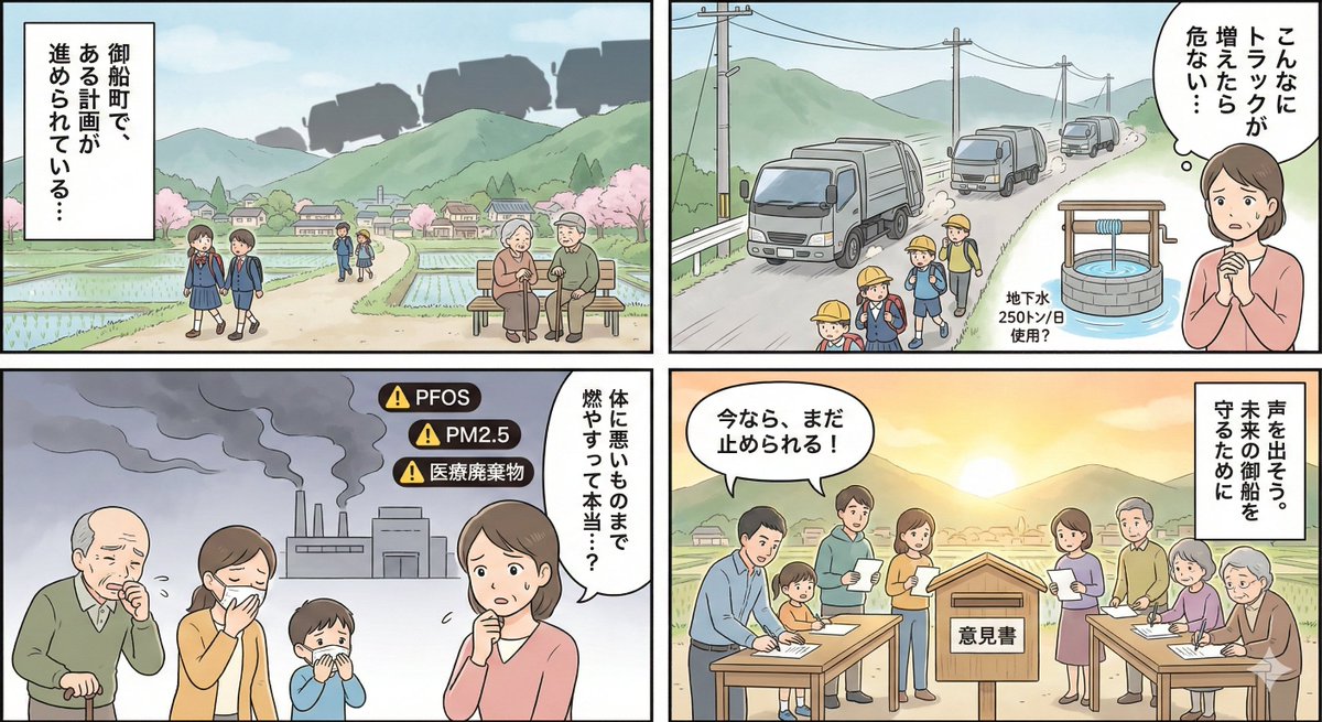 club_kumamoto's tweet image. 熊本県御船町の上野地区で、地域を大きく揺るがす「巨大産廃処理施設」の建設計画が進んでいます。
しかし住民の多くは、その実態を知っていません。
この施設は、町の一般ごみではなく“産業廃棄物”が主体の大規模施設。
しかも立地は、熊本の命とも言える 地下水・天君水源の上流域。…