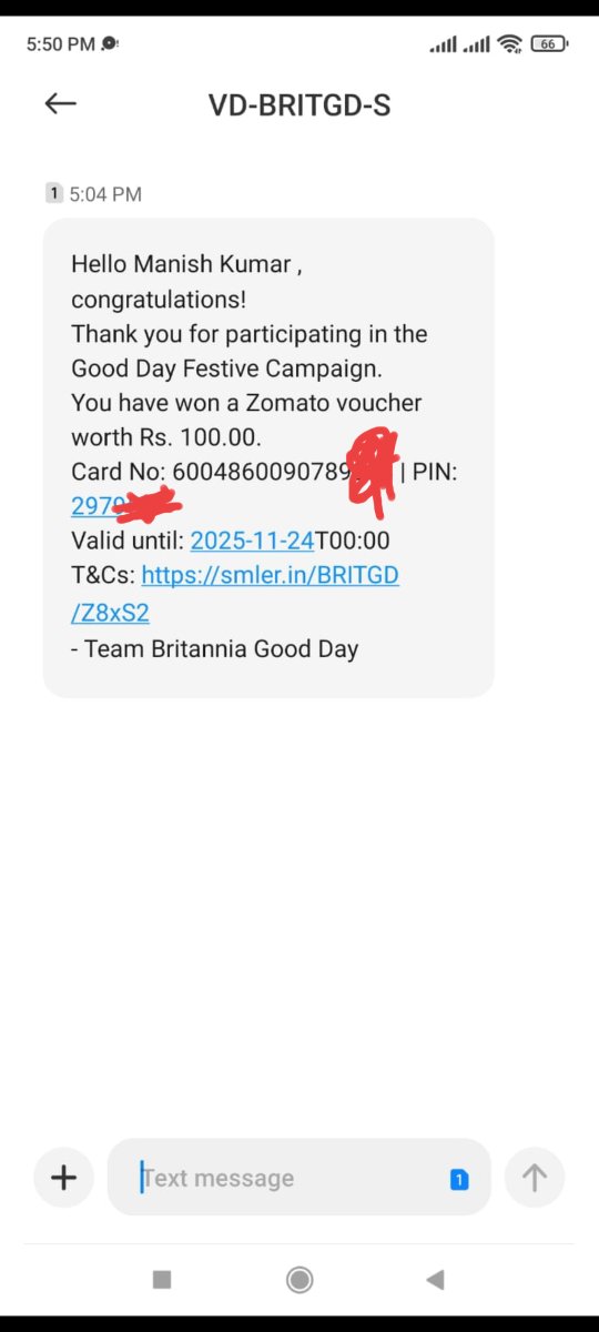 chirag00931's tweet photo. @GoodDayCookies I won a zomato voucher in Britannia pujo spin and win contest and today I received it after more than 15 days and that too which is already expired https://t.co/4tyMw5xGOl