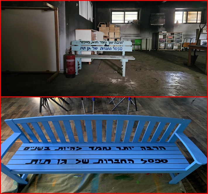 את התמונה העליונה צילמתי ב'גן תות' בניר עוז, כמה חודשים אחרי הטבח. את התמונה התחתונה קיבלתי אתמול ממורה בבית הספר היהודי של אירוויין בקליפורניה אחרי שראתה את התמונה העליונה בהרצאה שהעברתי לקהילה היהודית באזור לפני כחודש. היא החליטה להנציח את הגן מניר עוז יחד עם תלמידיה.
מרגש טופ!