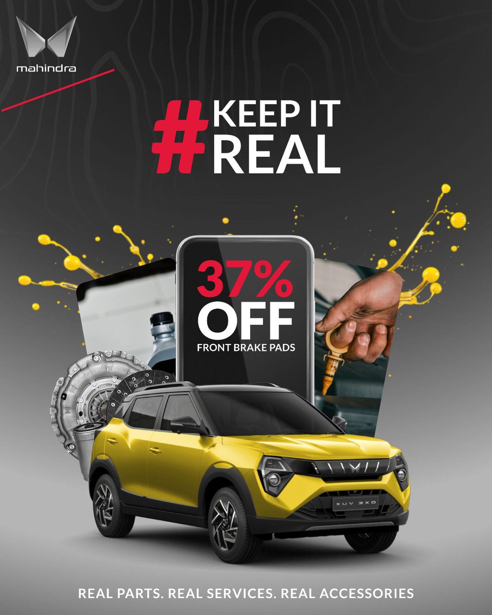 Mahindra_SA's tweet image. Keep It Real this summer with genuine Mahindra parts and accessories! Choose genuine. Choose performance. Choose peace of mind.

Learn more: bit.ly/47YFWaA

Ts &amp;amp; Cs Apply. Limited-time offers. E&amp;amp;OE.

#KeepItReal #MahindraSA
