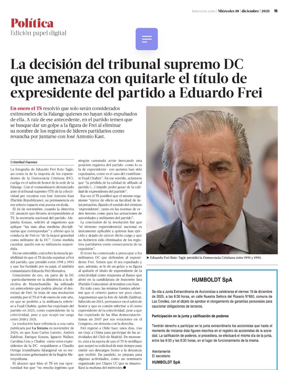 Prohibir que los militantes DC se refieran a Eduardo Frei como expresidente de la DC resuena al estalinismo más abyecto q cambiaba el pasado y borraba a Trotsky de las fotos junto a Lenin en 1917.