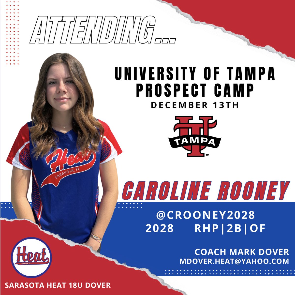 crooney2028's tweet photo. Saving the best for last - I’m UTampa bound this weekend for the University of Tampa Prospect Camp!  So excited to meet the coaches and play some softball! 

@UTampaSoftball 
@CoachNeubauer_6 
@SarasotaHeat18U 

@NCSA_Softball @SoftballDown @SoftballRecruit @SBRRetweets @SoftballBoost @SUncommitted