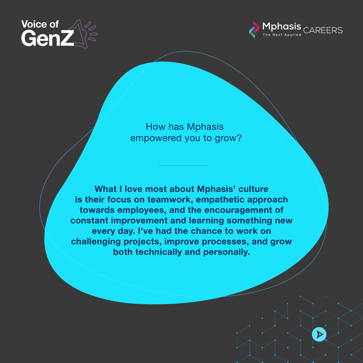 MphasisCareers's tweet image. Claudio Mora is redefining data analytics with a Gen Z mindset—pushing boundaries, driving insights, and growing his career at Mphasis! 
Looking for a workplace that enables Gen-Z to find the limits of their potential? Apply now at Mphasis careers.mphasis.com/home.html and #StayAhead