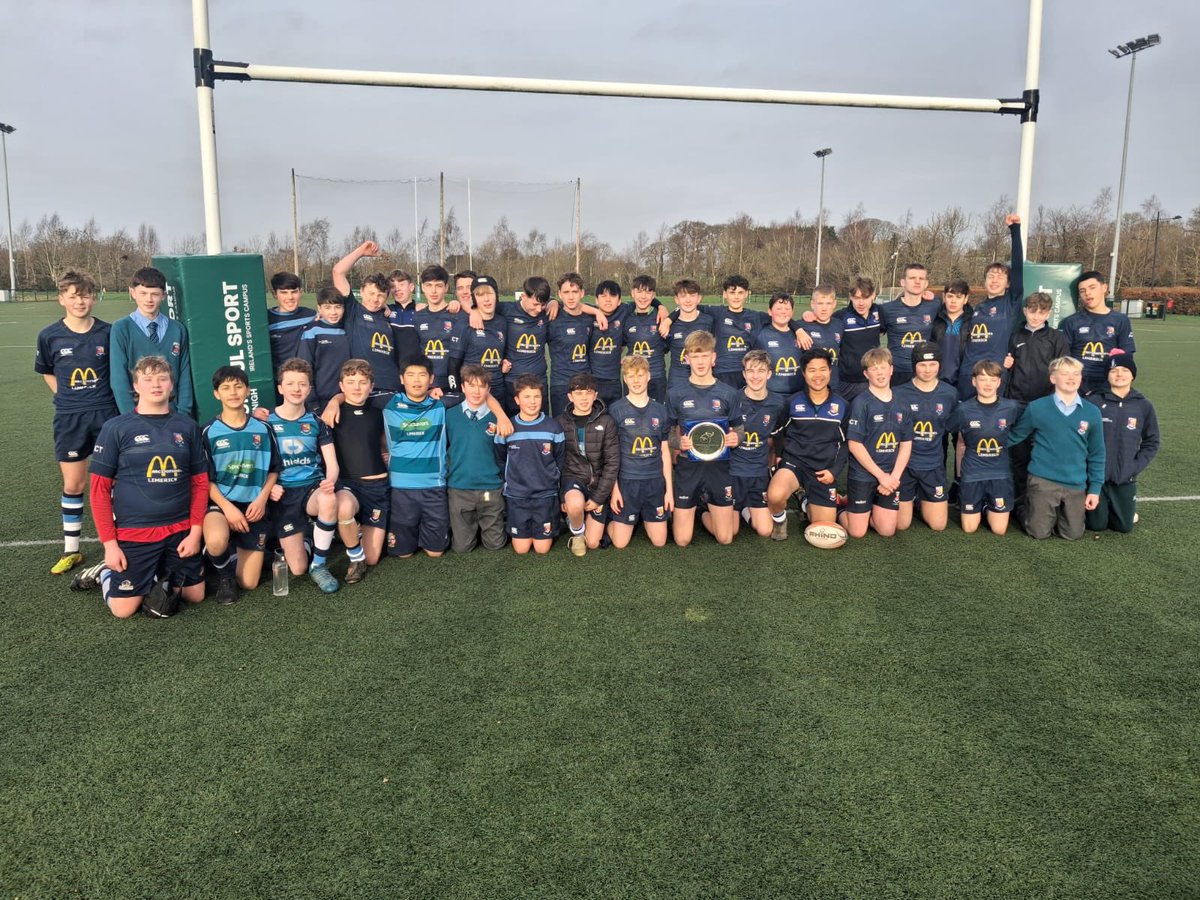 CastletroyC's tweet photo. Congrats to our U15 Rugby Team who won the McCarthy Cup Plate today, beating Bandon 17-7 in the Final in UL https://t.co/NV7EVtMO3g