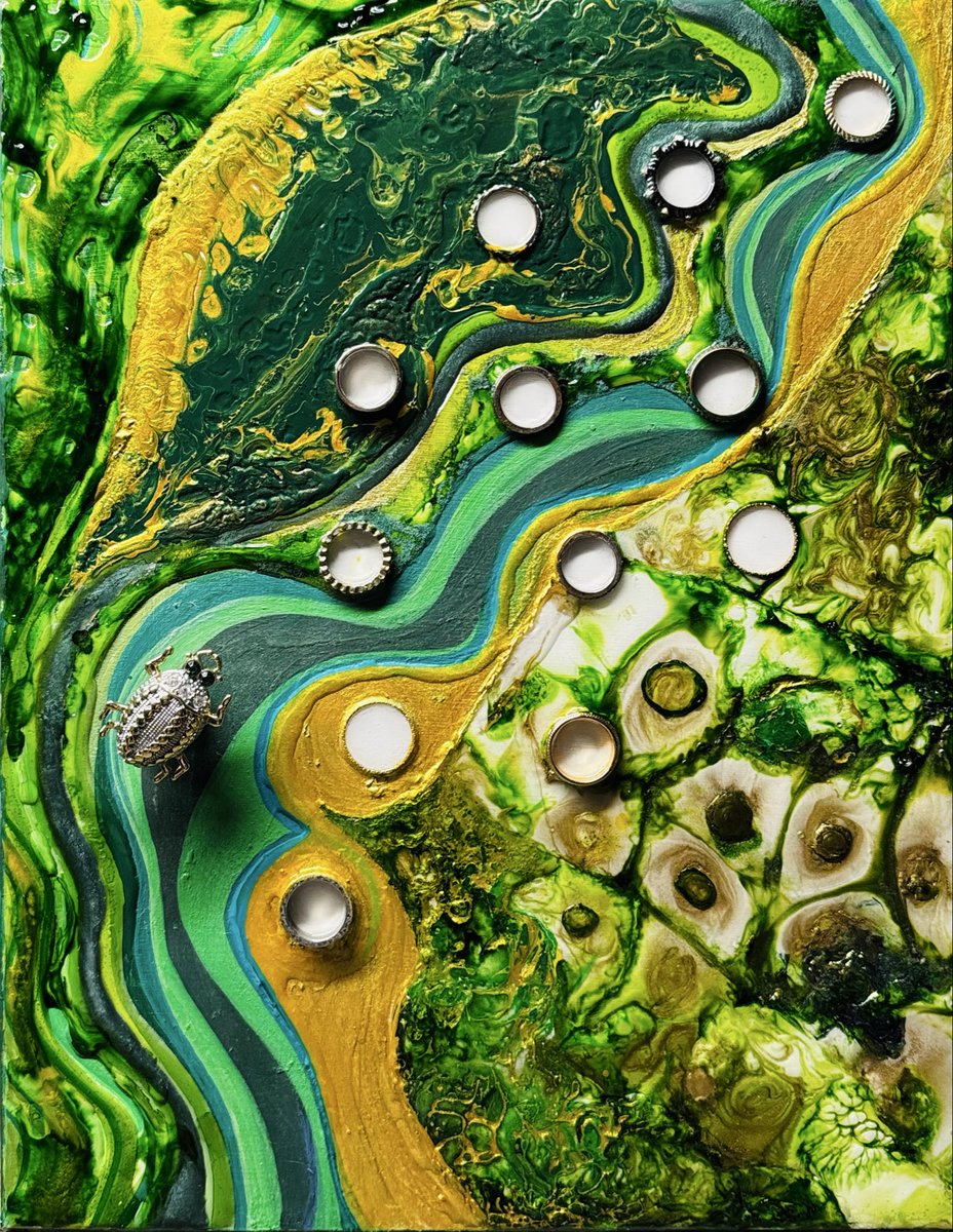 Slowly… but, surely. 

Mixed Media on 11” x 14” wood canvas. 

#mixedmedia #artist #contemporaryart