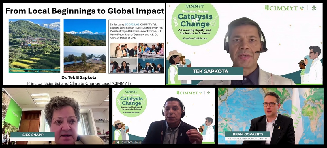 bramaccimmyt's tweet photo. Thanks @TekSapkota2, Principal Scientist &amp; leader of the Climate Change Science Unit @CIMMYT, for sharing your journey from local beginnings in #Nepal to participating in the global conversation at #COP30, demonstrating how science can drive real impact.
https://t.co/r1QEaxXq6t https://t.co/wQPugvUPLN