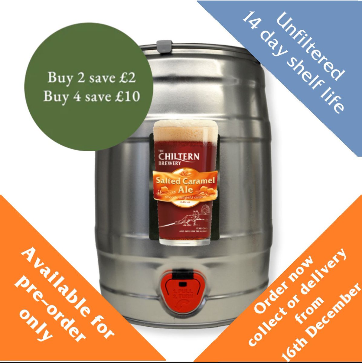 ChilternBrewery's tweet image. 🍺 Salted Caramel Ale is back!
Pre-orders now open for this Christmas favourite — mini casks ready from 15 December.
Pre-order only, limited stock. 
#chilternbrewery #realale #newrelease #craftbeer #drinklocal #beertography #pub #chilterns