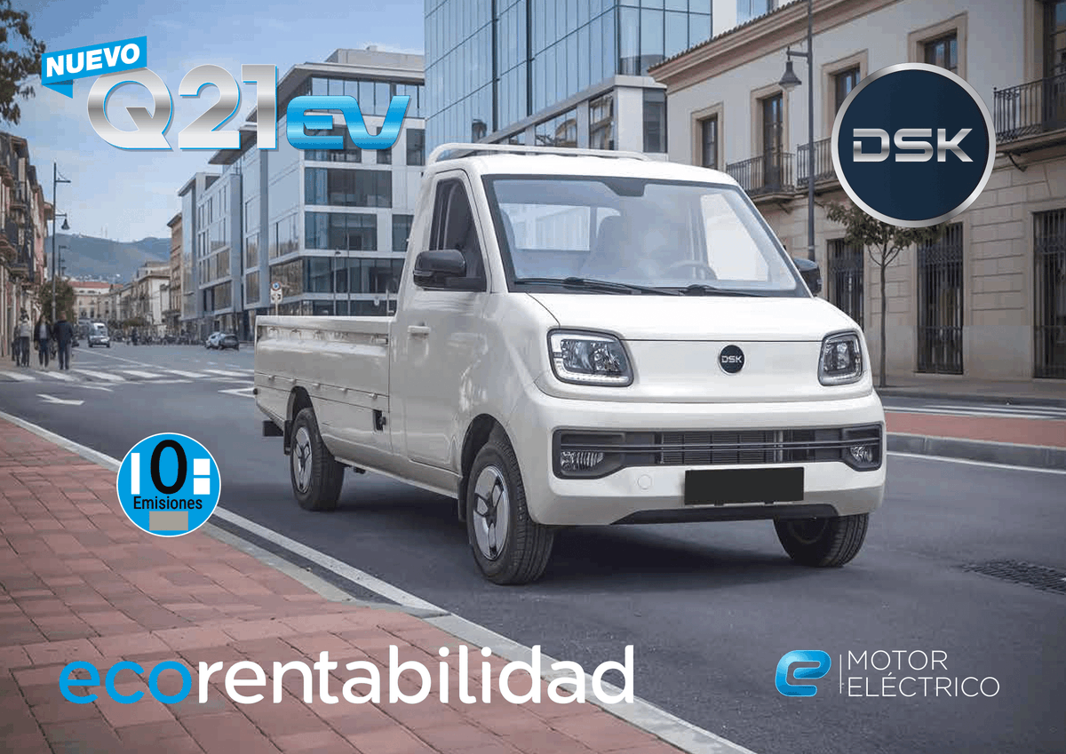 sumaher's tweet photo. Nuevo DFSK Q21 EV en SUMAHER. ⚡🚛 Potencia eléctrica sin sacrificar rendimiento:

📦 1.200 kg de carga útil. 🔋 321 km de autonomía. ✅ Etiqueta 0 (Acceso ZBE).

Rentabilidad total para tu negocio desde el primer km. 👇

#DFSK #MovilidadElectrica #Logistica #ZBE #Sumaher https://t.co/mOWA6tP6aN