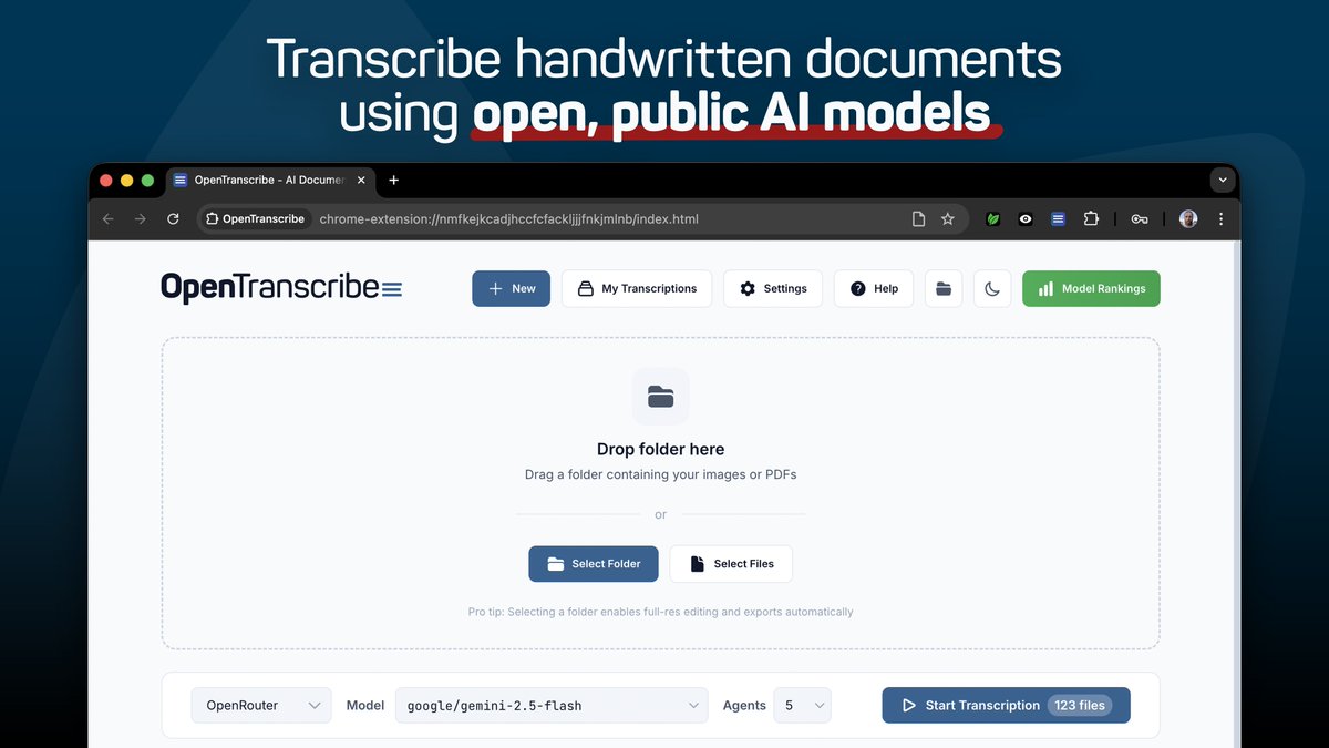 Introducing OpenTranscribe! A free browser extension that helps genealogists and researchers transcribe collections of historical documents affordably using public, open AI models. 

Learn more and start transcribing: genea.ca/opentranscribe

#genealogy #familyhistory #ai