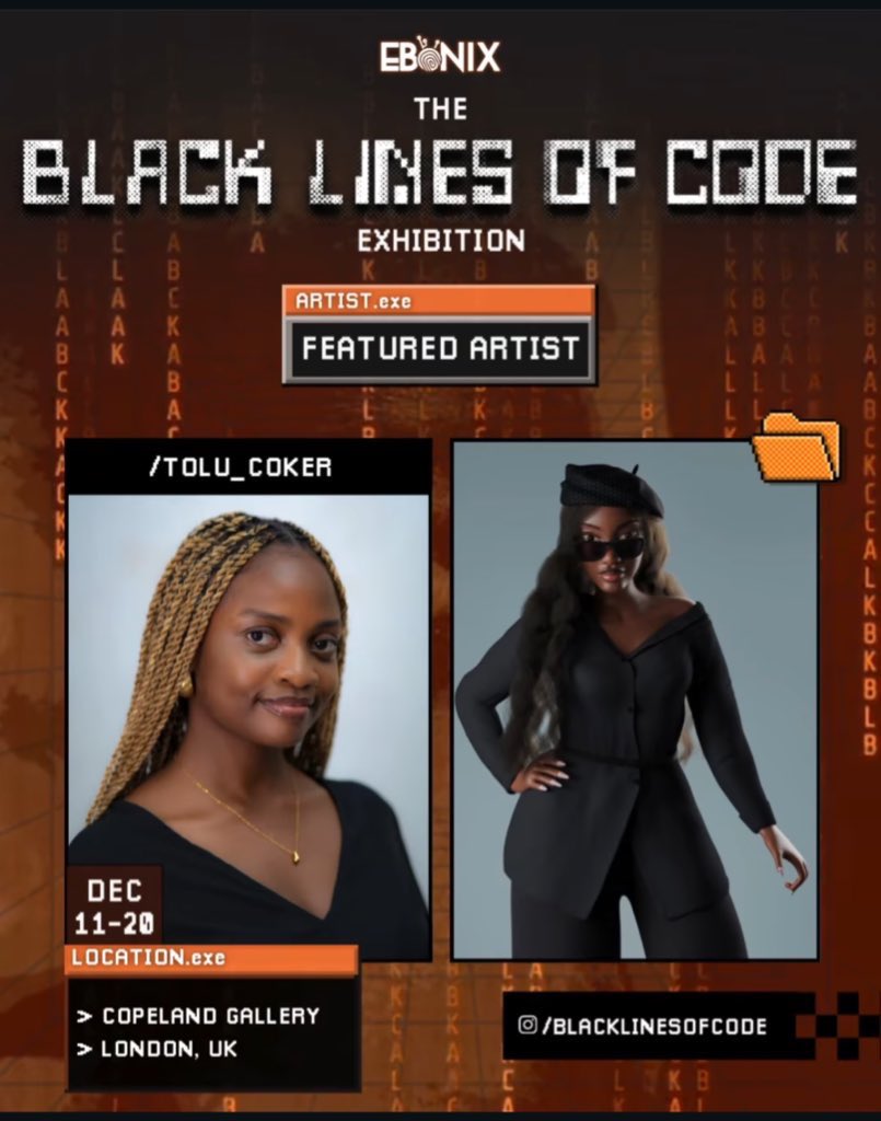 Tolu__Coker's tweet image. Guess who will be exhibiting and talking about her work in London this week? 🇬🇧✨