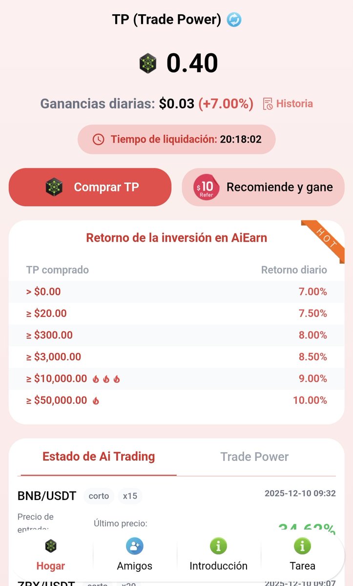 ✨ Nuevo bot TOTALMENTE GRATIS ⚡🤖

t.me/AismartTP_bot?…

🤑 Gana dinero completando tareas diarias:

🎁 Bonos rápidos por tareas iniciales:
• Registro: $0.10
• Bono adicional: $0.10

⚡Minería automática: genera un 7% diario.

💸 Retiros desde: $1
💰 Depósito mínimo: $10