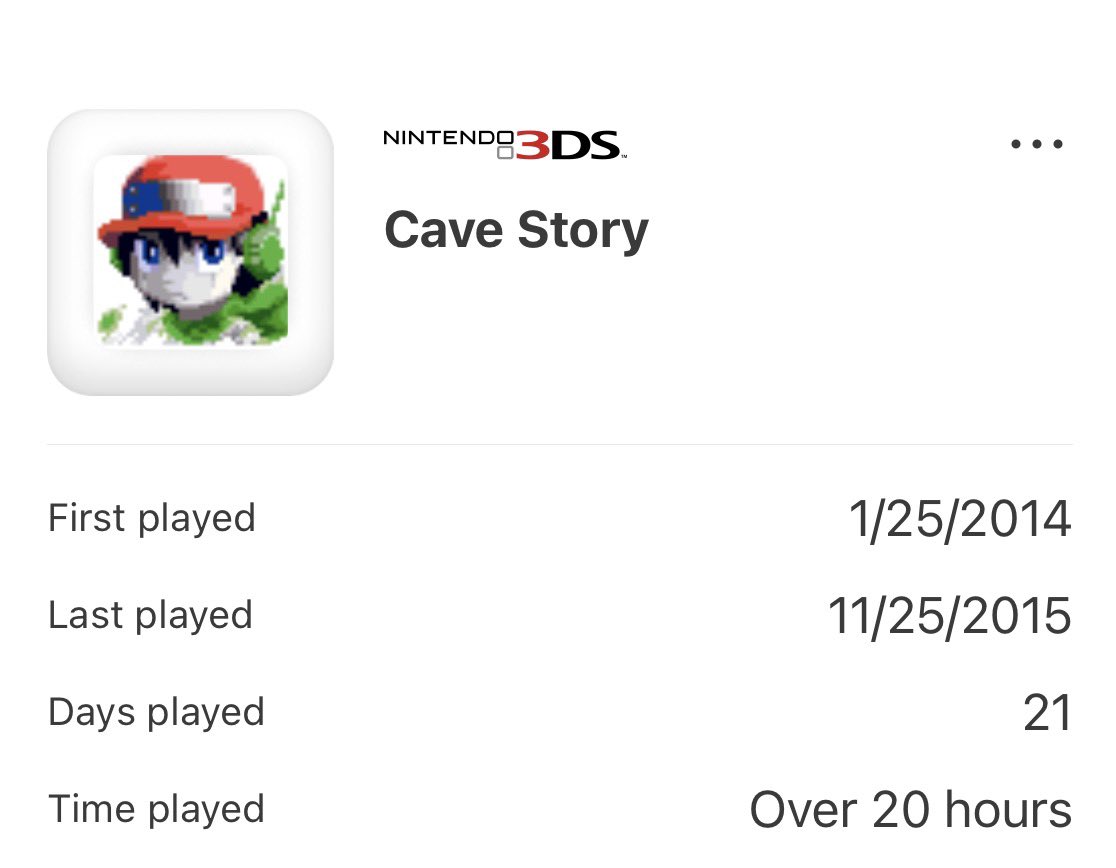 TheRadioCarter's tweet photo. @nicalis Does it count if it’s 3DS hours? https://t.co/VtMHNmdrLX