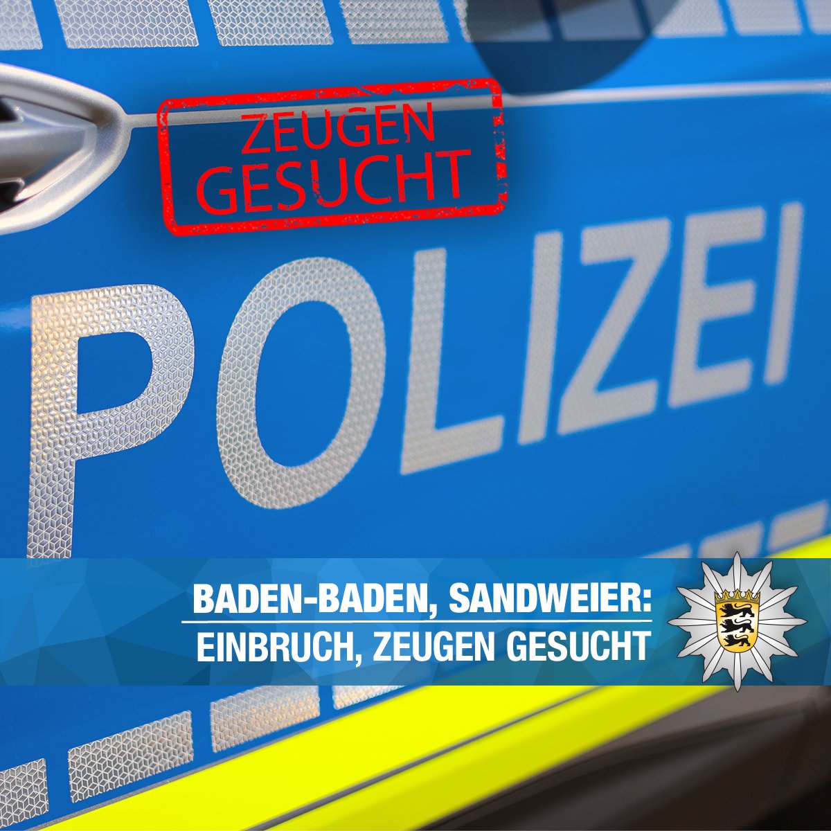 #BadenBaden, #Sandweier - Am Dienstagabend sollen Unbekannte in ein Wohnhaus in der #Mahlbergstraße eingebrochen sein.

📞 Zeugen werden gebeten, sich unter der Telefonnummer: 0781 21-2820 zu melden.

🔗presseportal.de/blaulicht/pm/1…
