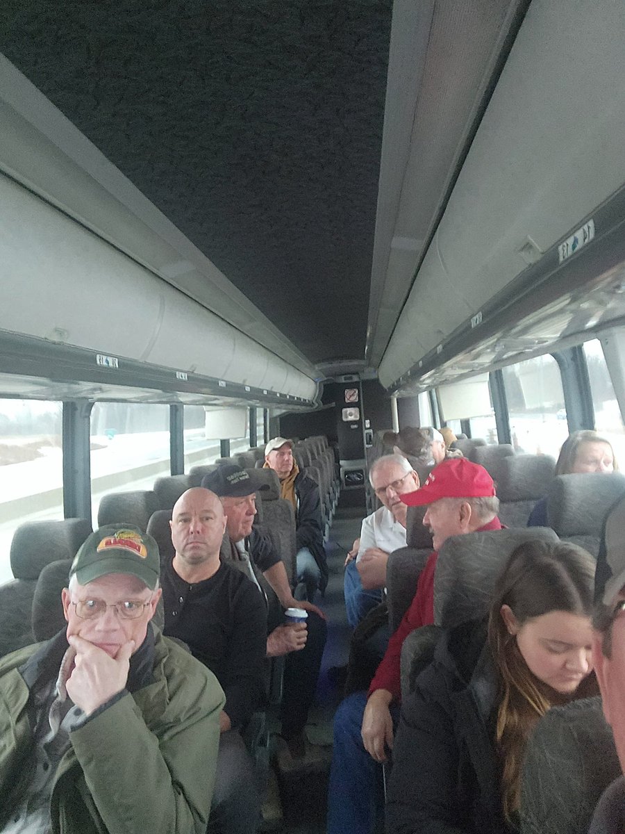 Riding in style on the Essex SCIA bus trip  to ADM Winsdor today....a little snow &amp; sleet is not stopping this eager group! #ontag <a href="/OntarioSoilCrop/">Ontario Soil & Crop</a>