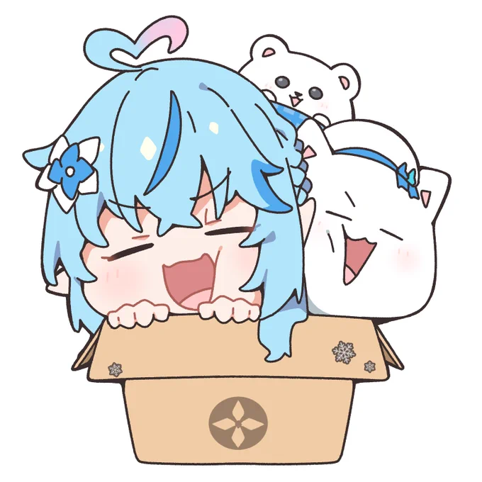 #らみあーと ダンボールぎゅうぎゅうラミィちゃんズ こちらのイラストは冬コミでグッズ頒布予定～!!