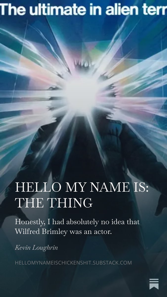 I'd like to thank <a href="/AmandaKusek/">The 90-Minute Movie</a> for introducing me to THE THING. Loved watching it and getting to goof off talking about it for the newsletter. Would love to know what anyone else thinks!

substack.com/@hellomynameis…