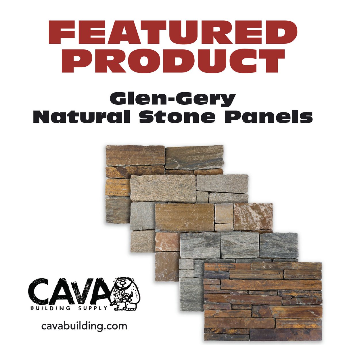 Upgrade your projects with Glen-Gery Natural Stone Panels!  Strong, sleek, and weather-resistant—perfect for any build. Check it out at Cava Building Supply! 

 bit.ly/2MRhj3E 

#CavaBuildingSupply #FeaturedProduct #MasonryMaterials #BuilderApproved #ConstructionQuality