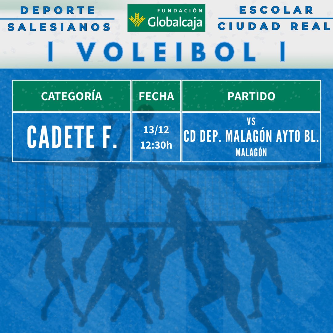 🗓️💙

⚽ 𝙎𝙚𝙣𝙞𝙤𝙧 🆚 <a href="/FS_Toledo/">CD Toledo Fútbol Sala 💚🦅</a>
📆 J.12 | 13/12 - 18:15h ⏰
📍Toledo

⚽ 𝙅𝙪𝙫𝙚𝙣𝙞𝙡 🆚 <a href="/InfantesFS/">Infantes Fútbol Sala</a>
📆 J.9 | 13/12 - 20:30h 🕣
📍Villanueva de los Infantes

🏀 𝙅𝙪𝙣𝙞𝙤𝙧 🆚 <a href="/BASKETCERVANTES/">BASKET CERVANTES CIUDAD REAL</a>
📆 J.8 | 14/12 - 10:00h 🕙
🏟️ Pabellón Don Bosco

🟩😄 Deporte Escolar ⚽🏀🏐