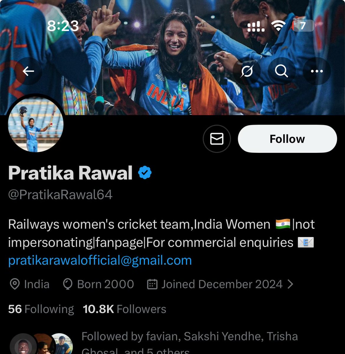 So now this account has updated the bio “no impersonating, fanpage” but this account so opportunity during WC started posted like this is real pratika account. Now this account has blue tick also.

Today he/she absolutely crossed line by starting #askme and tried to give answer
