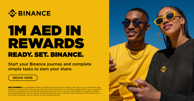 BinanceArabic's tweet photo. UAE, it begins.

Ready. Set. Binance.

Five missions. One city wide challenge. A 1,000,000 AED reward pool.

Start your journey across Convert, Futures, staking, learning, and the Binance Hunt.

#HaveYouBinanced? Join Here 👉
https://t.co/K3r4vOmAAY https://t.co/w4FEQCZBB4