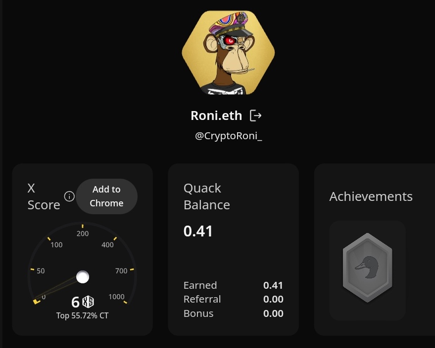 CryptoRoni_'s tweet image. It's Just a reviewed my Wallchain profile it's not too big

 X Score Top 55.72% 

But don't worry I know Real progress comes from discipline + patience

So Next Time much better...👍🔥