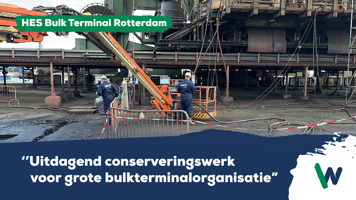 wijvanWEST's tweet image. Conserveringswerk in opdracht van HES Bulk Terminal Rotterdam op de Maasvlakte! Lees verder in het interview met Admir op onze website: bit.ly/3YkkG9r.
#westbv #wijvanwest #conserveren #hesbulkterminal